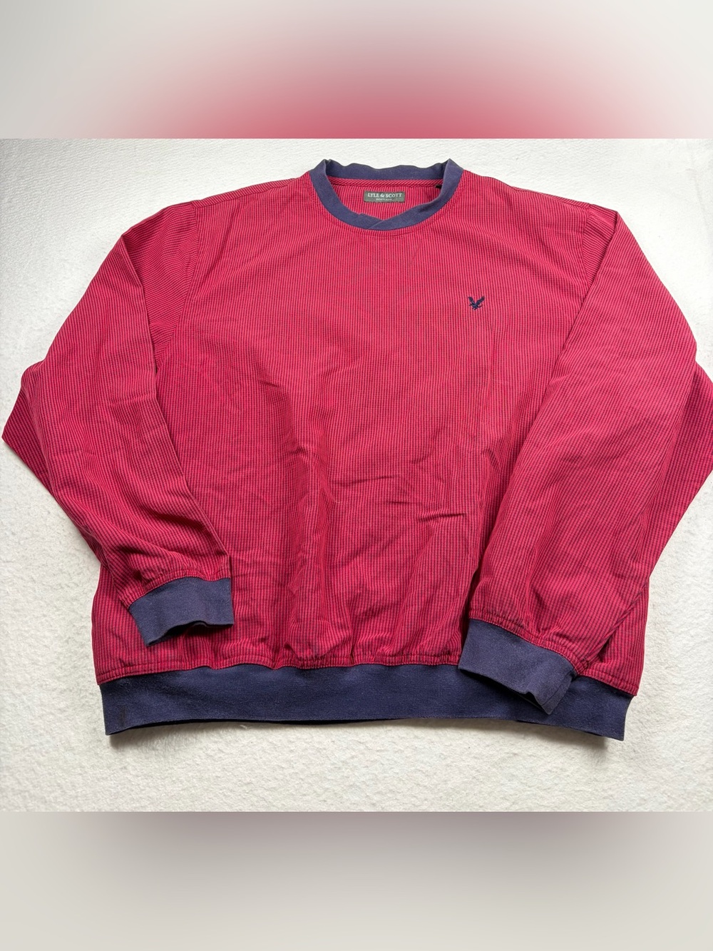 Lyle &‎ Scott | Red Golf Pullover with Navy Trim L